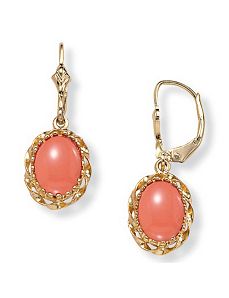 Simulated Coral Earrings by PalmBeach Jewelry