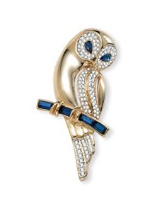 Crystal Owl Pin by PalmBeach Jewelry