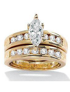 Cubic Zirconia Wedding Set by PalmBeach Jewelry