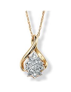 Diamond Cluster 10k Pendant by PalmBeach Jewelry