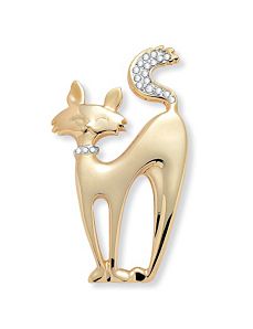 Crystal Cat Pin by PalmBeach Jewelry