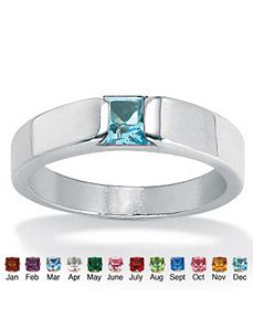 Princess-Cut Birthstone Stack Ring by PalmBeach Jewelry