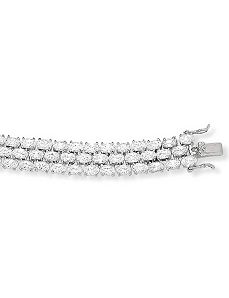 Cubic Zirconia SS Bracelet 8 1/2" by PalmBeach Jewelry