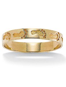 10k Gold Footprints Ring by PalmBeach Jewelry