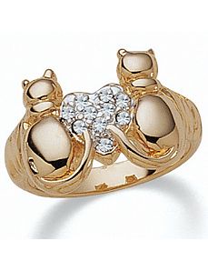 Crystal Cat Ring by PalmBeach Jewelry