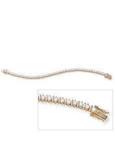 18k/SScubic zirconia Bracelet 7-1/4" by PalmBeach Jewelry