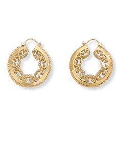 Scroll Hoop Earrings by PalmBeach Jewelry