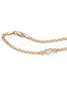 10k Gold Heart Anklet 9" by PalmBeach Jewelry