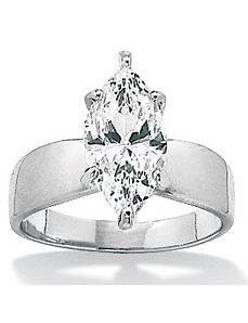 Cubic Zirconia Silver Ring by PalmBeach Jewelry
