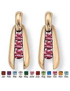 Sim. Triple Birthstone Earrings by PalmBeach Jewelry