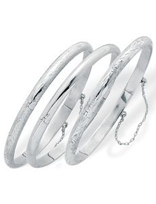 Set of Three Bangle Bracelets by PalmBeach Jewelry