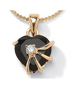 Onyx Heart Pendant by PalmBeach Jewelry