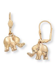Elephant Pierced Earrings by PalmBeach Jewelry