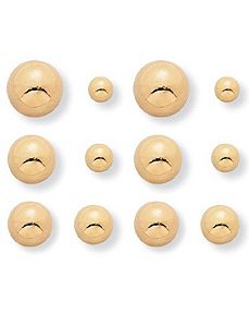6-Pairs Ball Earring Set by PalmBeach Jewelry