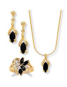 3-Piece Onyx Set by PalmBeach Jewelry
