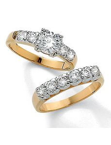 Cubic Zirconia Wedding Set by PalmBeach Jewelry