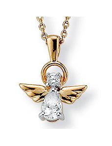 Cubic Zirconia Angel Pendant by PalmBeach Jewelry