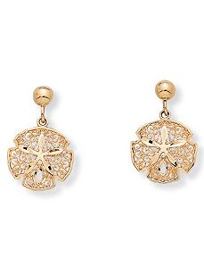 10k Gold Sand Dollar Earrings by PalmBeach Jewelry