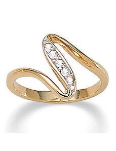 Cubic Zirconia Free-Form Ring by PalmBeach Jewelry
