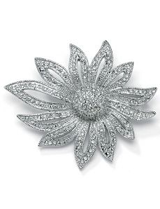 Crystal Flower Pin by PalmBeach Jewelry