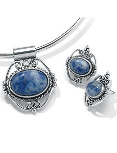 2-Piece Sim. Blue Lapis Set by PalmBeach Jewelry