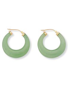 Jade 14k Gold Hoop Earrings by PalmBeach Jewelry