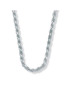 Diamond-Cut Rope SS Necklace 20" by PalmBeach Jewelry