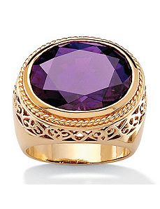 Purplecubic zirconia 18k/SS Ring by PalmBeach Jewelry