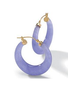 Lavender Jade 14k Gold Earrings by PalmBeach Jewelry