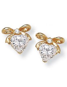 2.54 CT.T.W.cubic zirconia Bow-Shaped Earrings by PalmBeach Jewelry