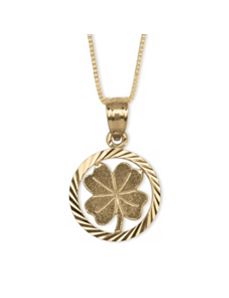 14k Gold Four-Leaf Clover Pendant by PalmBeach Jewelry