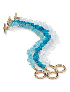 Genuine 3-Piece Multi-Gem Bracelet by PalmBeach Jewelry
