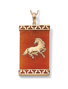 Jade 14k Gold Horse Pendant by PalmBeach Jewelry