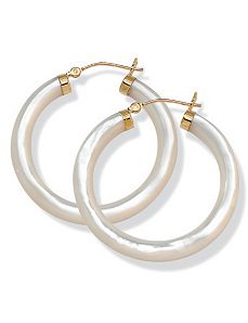 Mother-Of-Pearl 14k Gold Earrings by PalmBeach Jewelry
