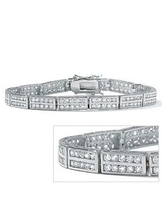 Cubic Zirconia Silver Tennis Bracelet 7 3/4" by PalmBeach Jewelry