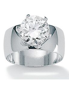 Cubic Zirconia Silver Ring by PalmBeach Jewelry