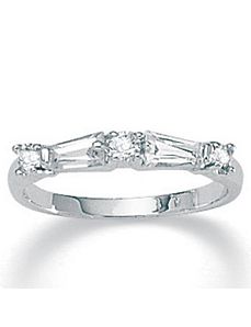Cubic Zirconia Silver Ring by PalmBeach Jewelry