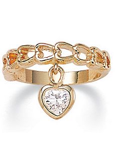 Cubic Zirconia Heart Ring by PalmBeach Jewelry