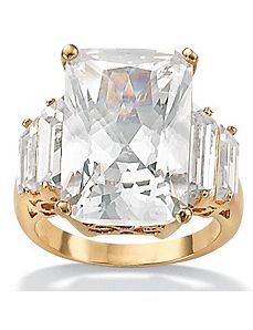 Cubic Zirconia 18k/SS Ring by PalmBeach Jewelry