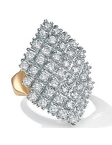 18k/SScubic zirconia Cluster Ring by PalmBeach Jewelry