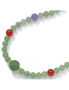 Green Jade 14k Gold Necklace by PalmBeach Jewelry