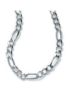 Silver Figaro Chain 20" by PalmBeach Jewelry