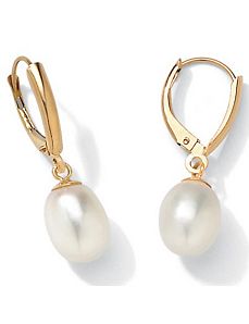 Pearl 14k Gold Earrings by PalmBeach Jewelry