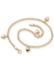 10k Puffed Heart Ankle Bracelet 9