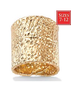 18k/SS Hammered-Style Ring by PalmBeach Jewelry
