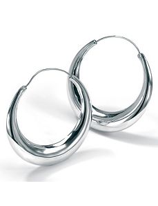 Silver Hoop Earrings by PalmBeach Jewelry