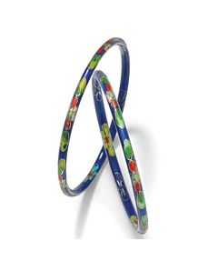 2-Piece Cloisonne Bracelet Set 7" by PalmBeach Jewelry