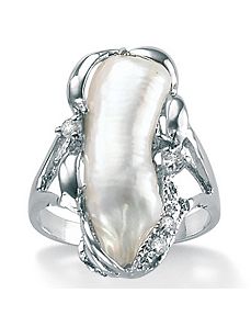 Biwa Pearl Silver Ring by PalmBeach Jewelry