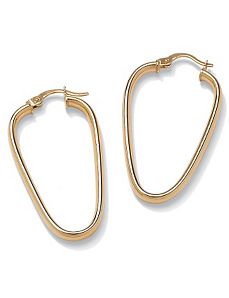 10k Gold Oval Geometric Earrings by PalmBeach Jewelry