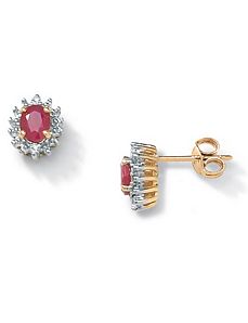Ruby 10k Gold Earrings by PalmBeach Jewelry